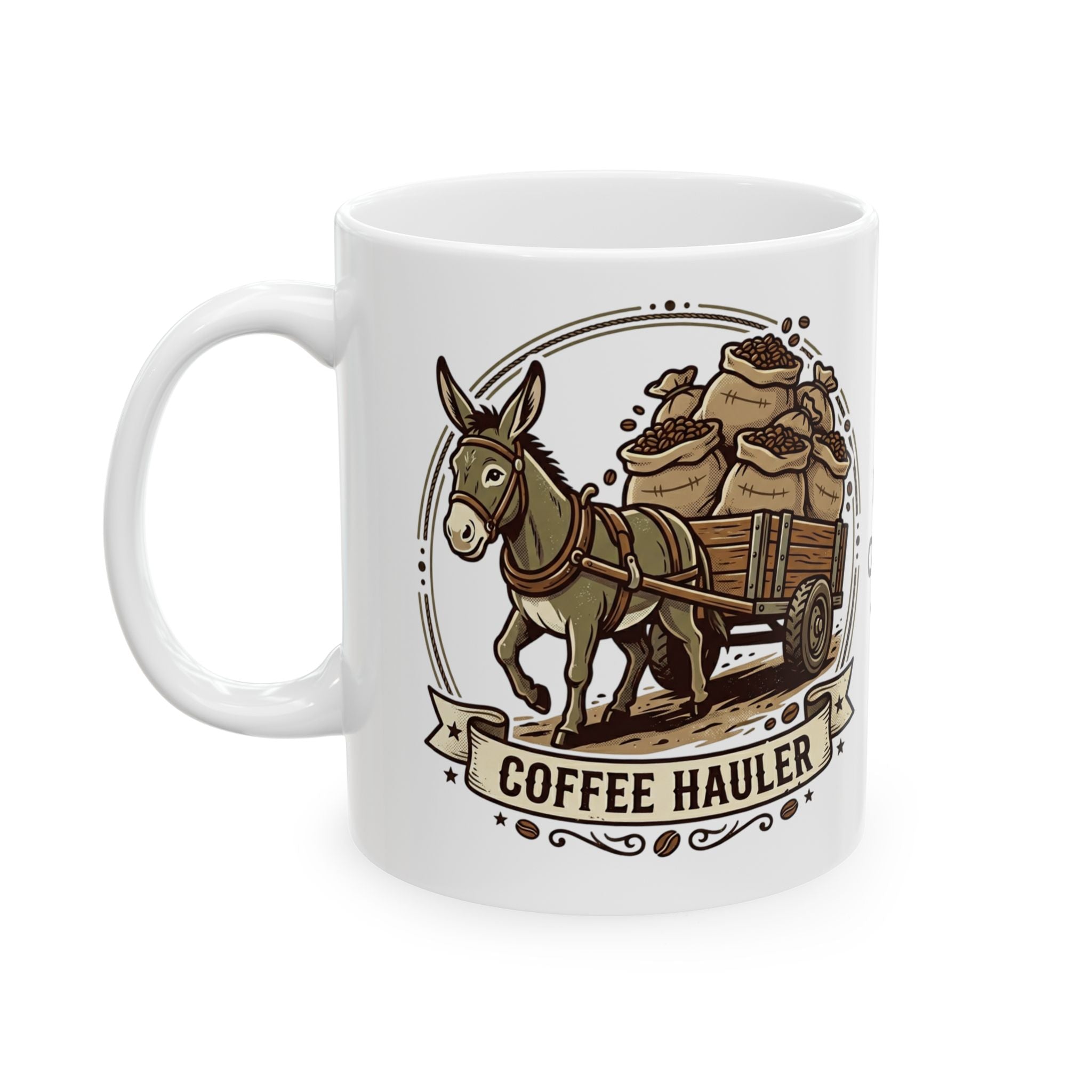 Coffee Donkey Ceramic Mug — Cute Donkey Coffee Lover Gift (11oz & 15oz)