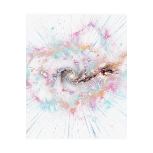 Galaxy Watercolor Poster — Pastel Spiral Matte Vertical Art Print