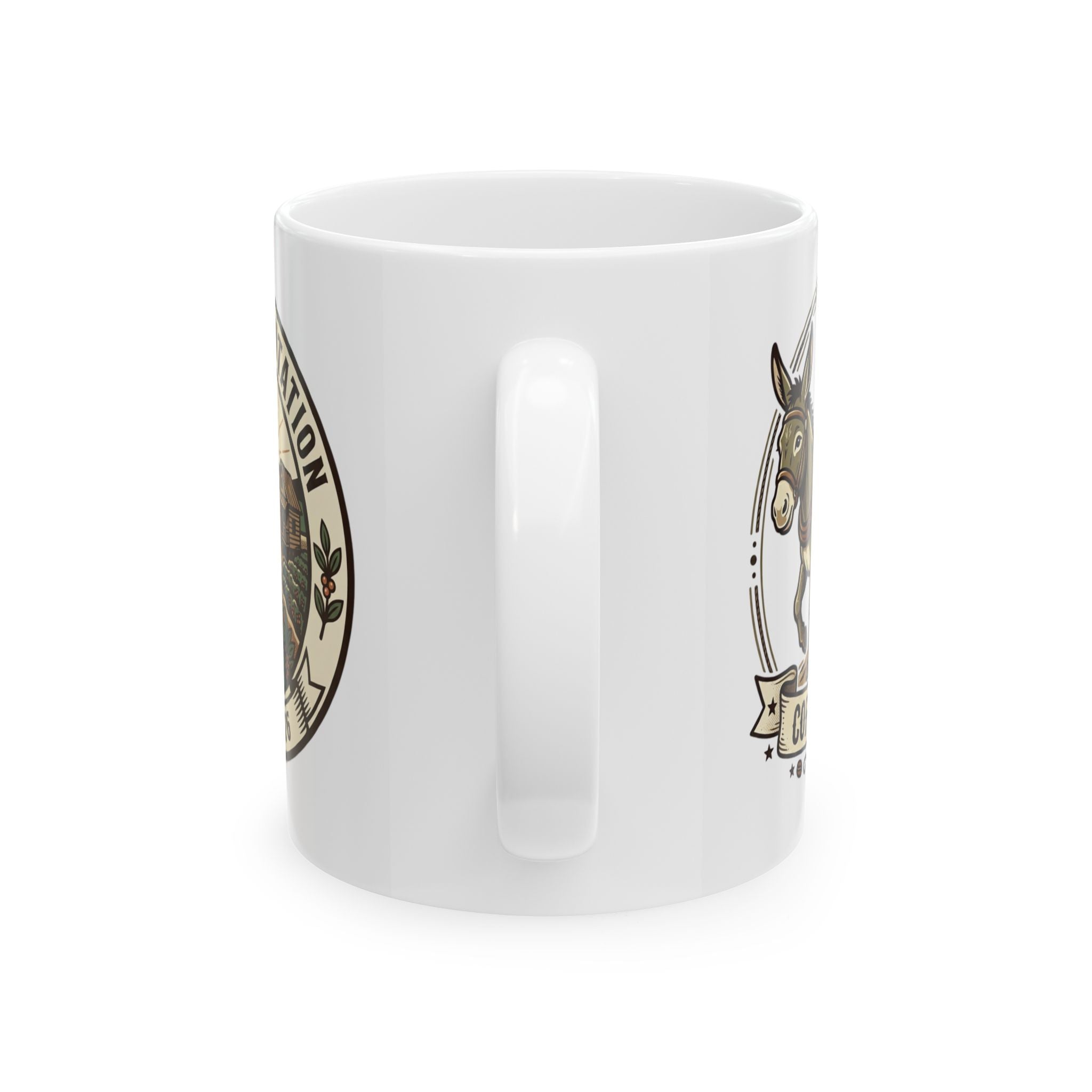 Coffee Donkey Ceramic Mug — Cute Donkey Coffee Lover Gift (11oz & 15oz)