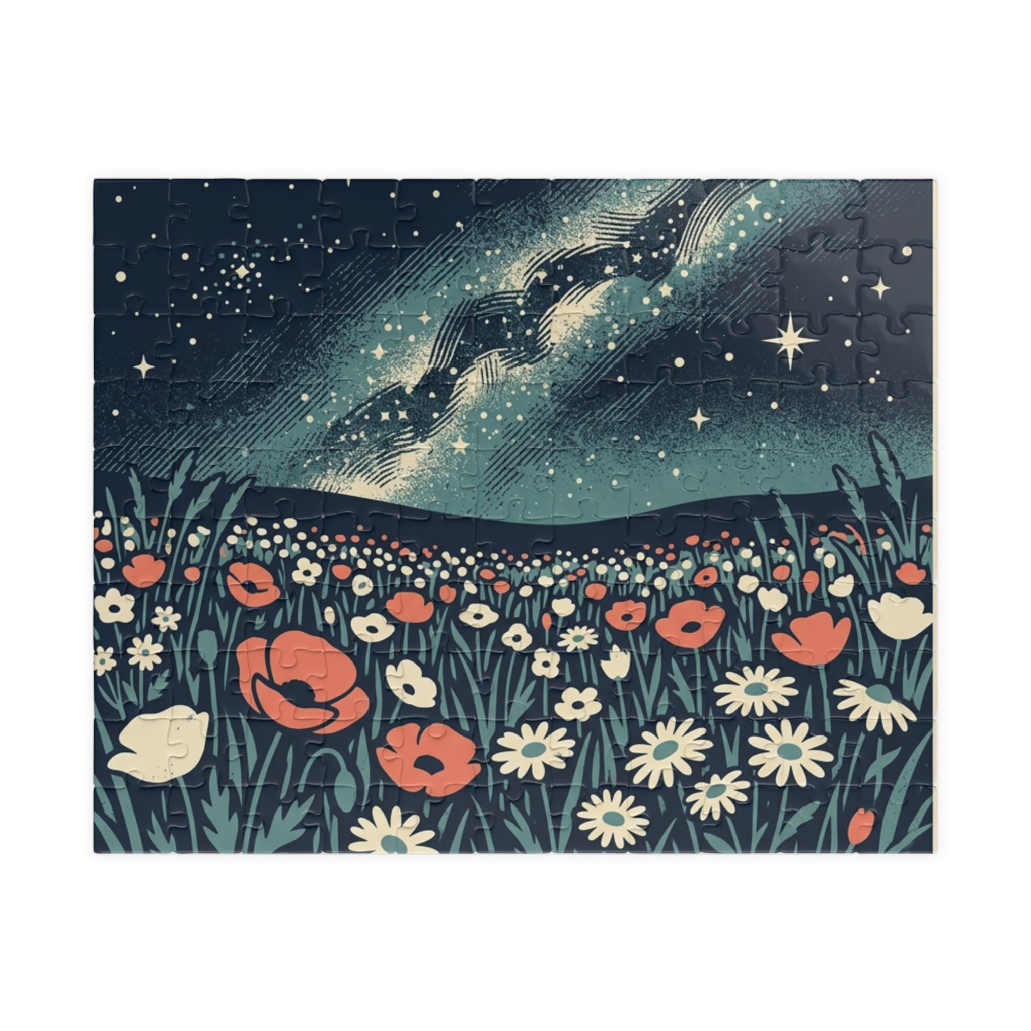 Floral Night Sky Puzzle — Starry Meadow Jigsaw (110–1014 pcs)