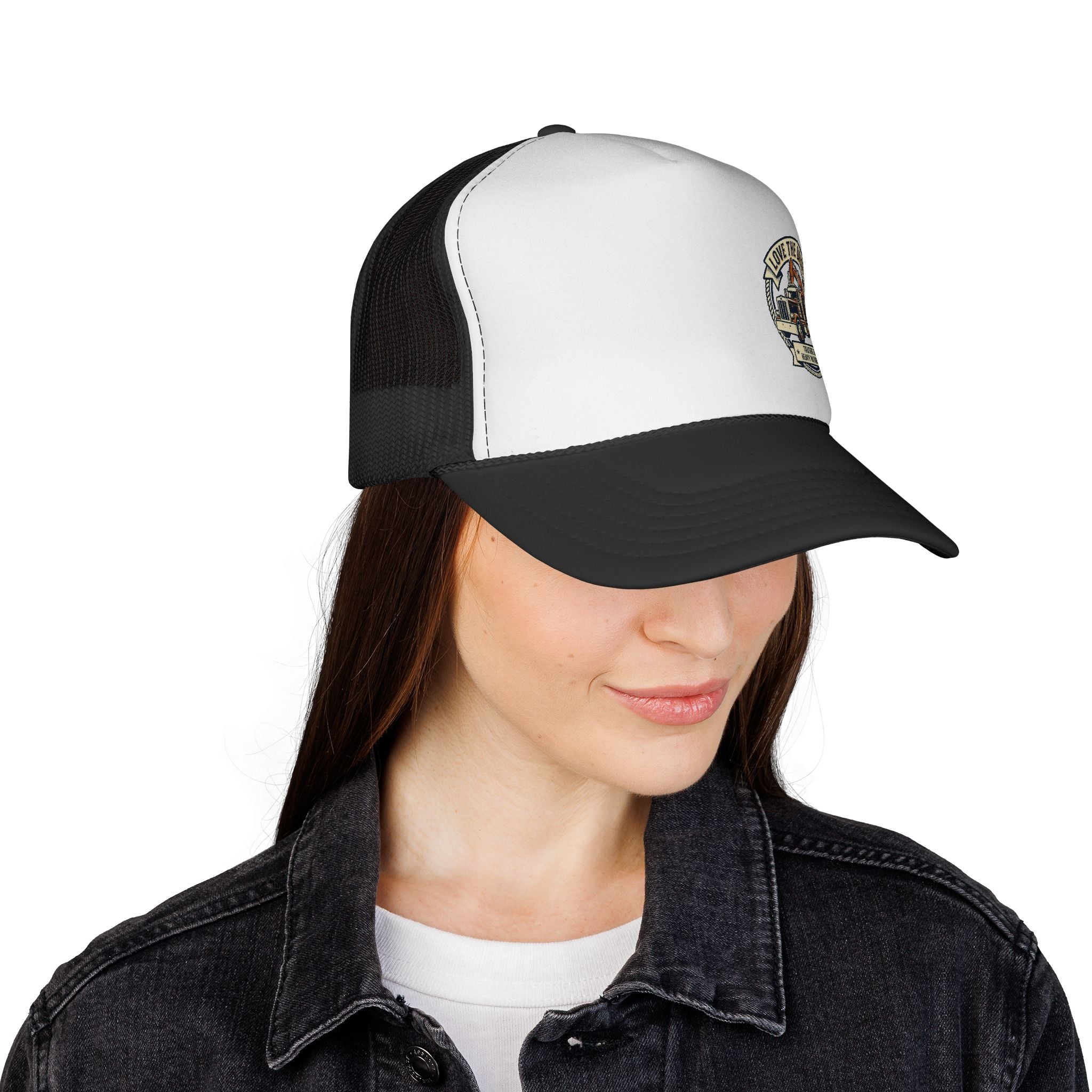 Trucker Cap – I Love The Drive Vintage Semi Truck Logo